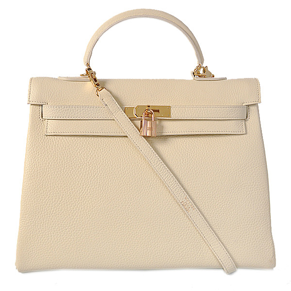 K35COWG Kelly di Hermes 35CM pelle Clemence Off-bianco con Gol